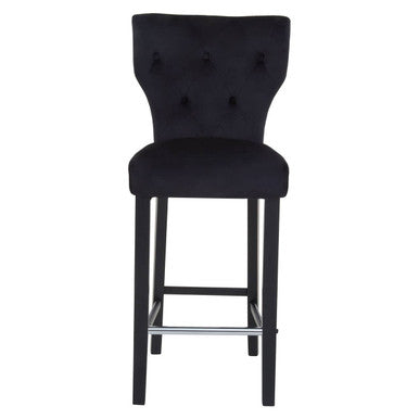 Black Velvet Upholstered Bar Chair
