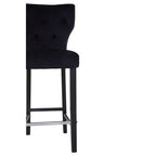Black Velvet Upholstered Bar Chair