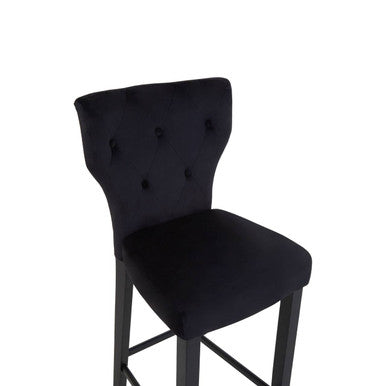 Black Velvet Upholstered Bar Chair