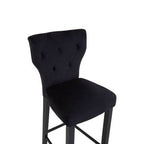 Black Velvet Upholstered Bar Chair