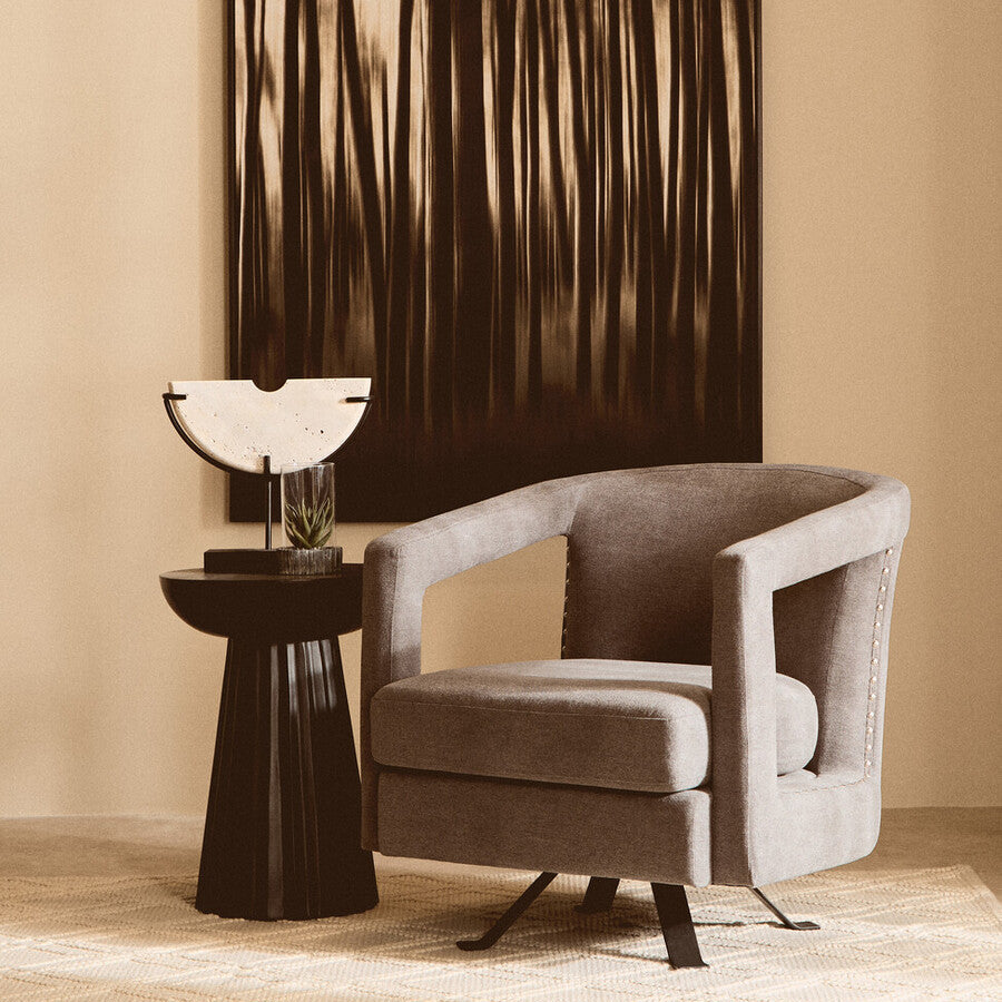 Ash Velvet Swivel Chair