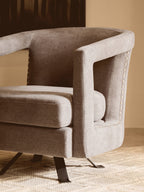 Ash Velvet Swivel Chair