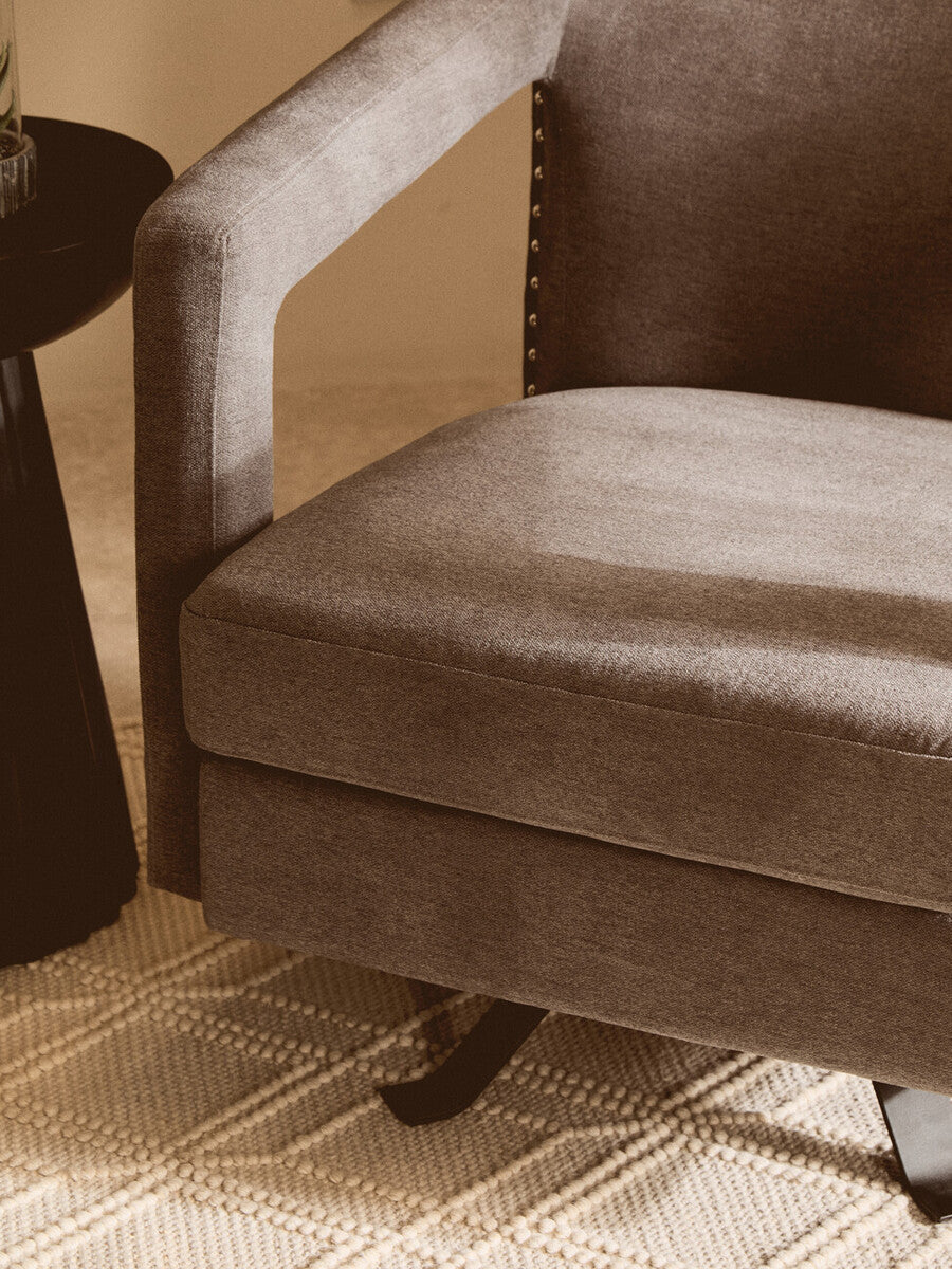 Ash Velvet Swivel Chair