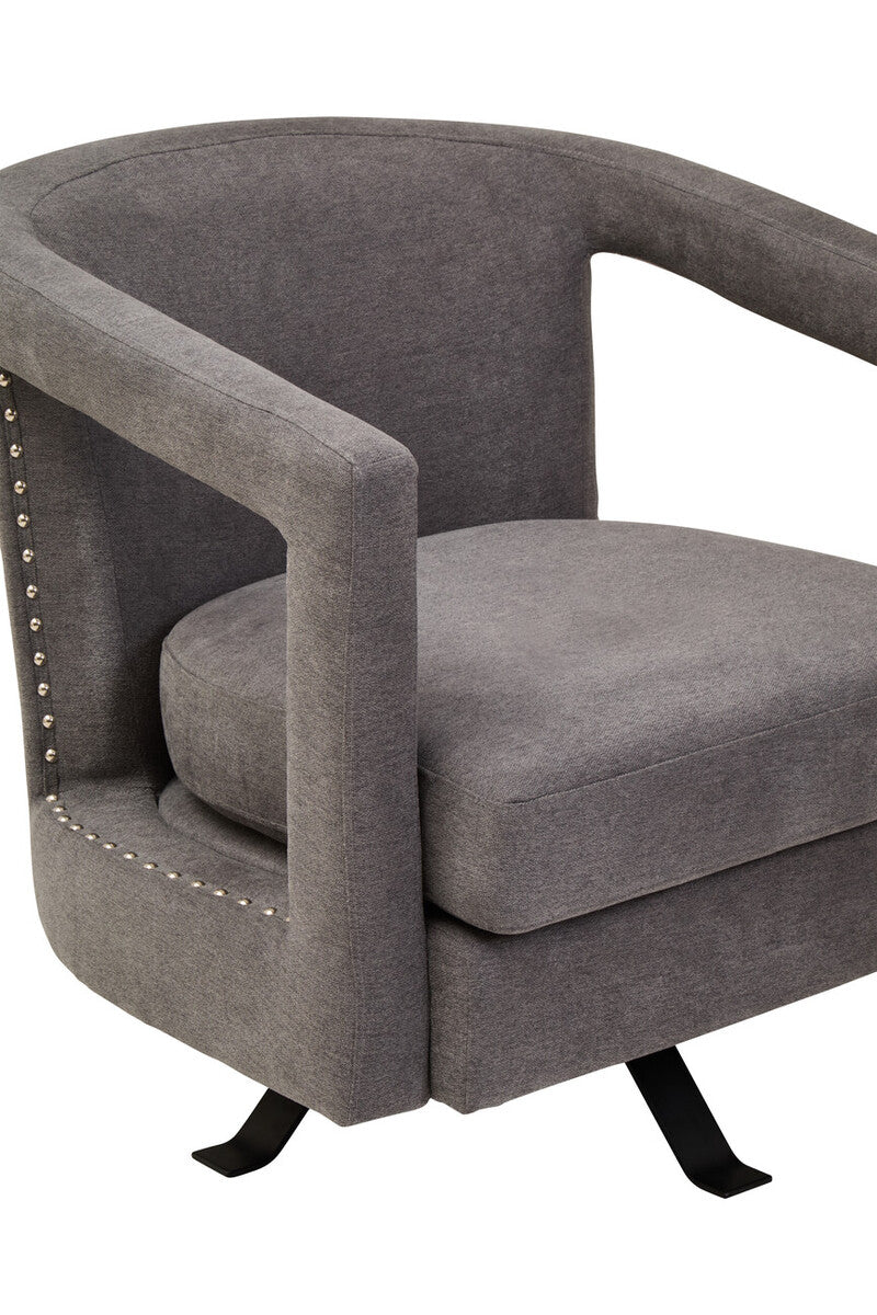 Ash Velvet Swivel Chair