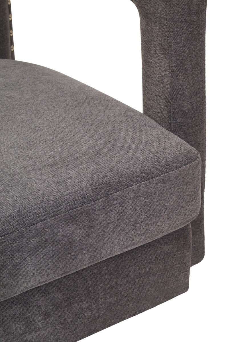 Ash Velvet Swivel Chair