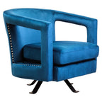 Blue Velvet Swivel Chair