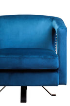 Blue Velvet Swivel Chair