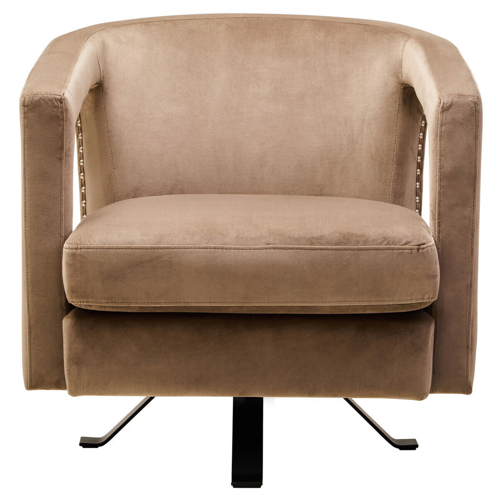 Mink Velvet Swivel Chair