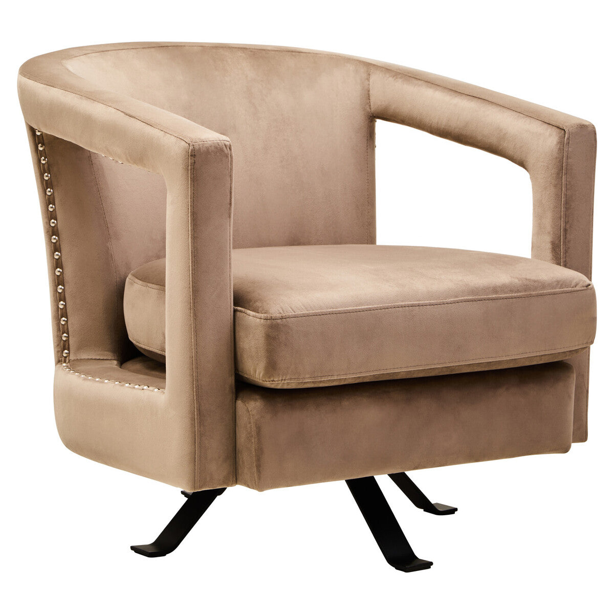 Mink Velvet Swivel Chair