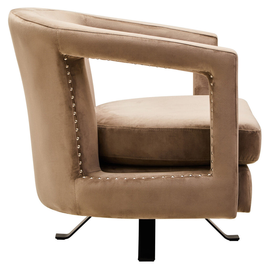 Mink Velvet Swivel Chair