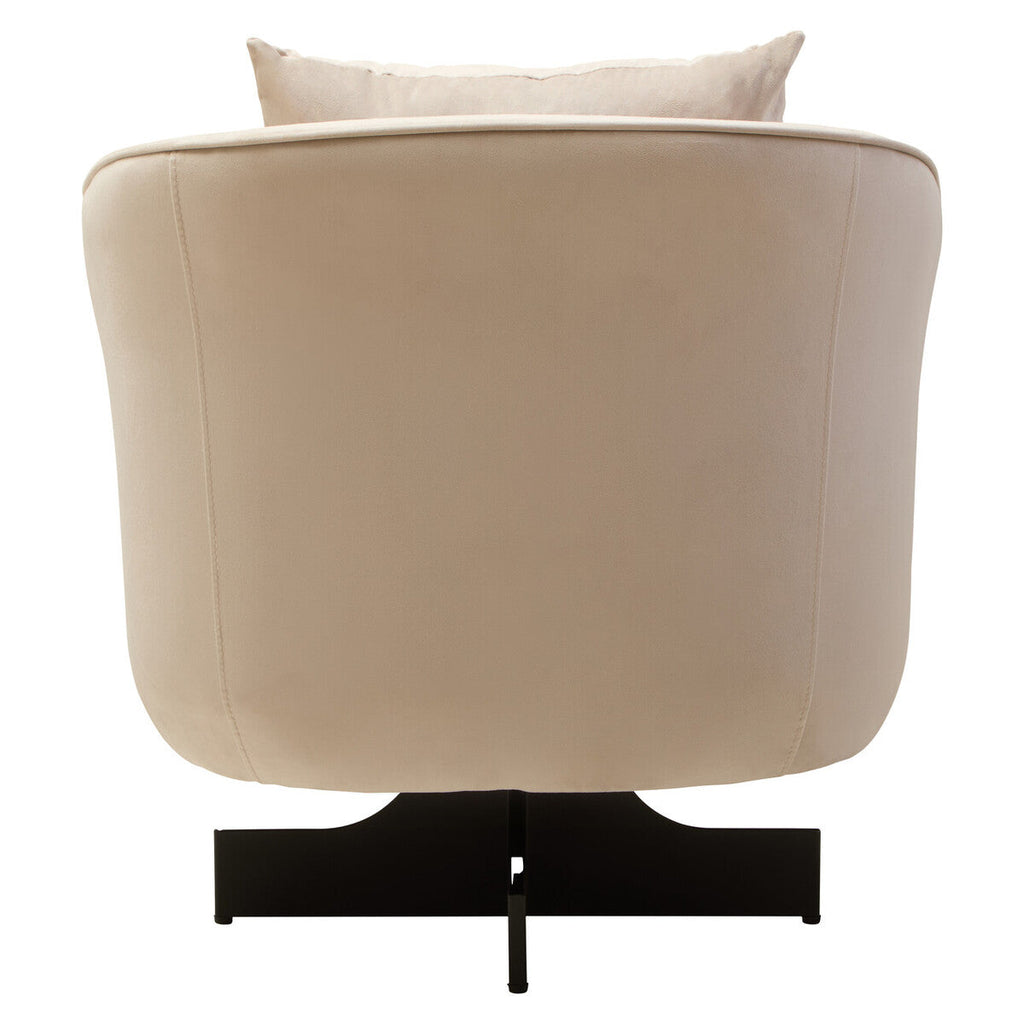 Cream Velvet Swivel Chair with Cushion