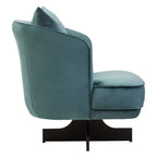 Azure Velvet Swivel Chair with Cushion