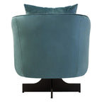 Azure Velvet Swivel Chair with Cushion