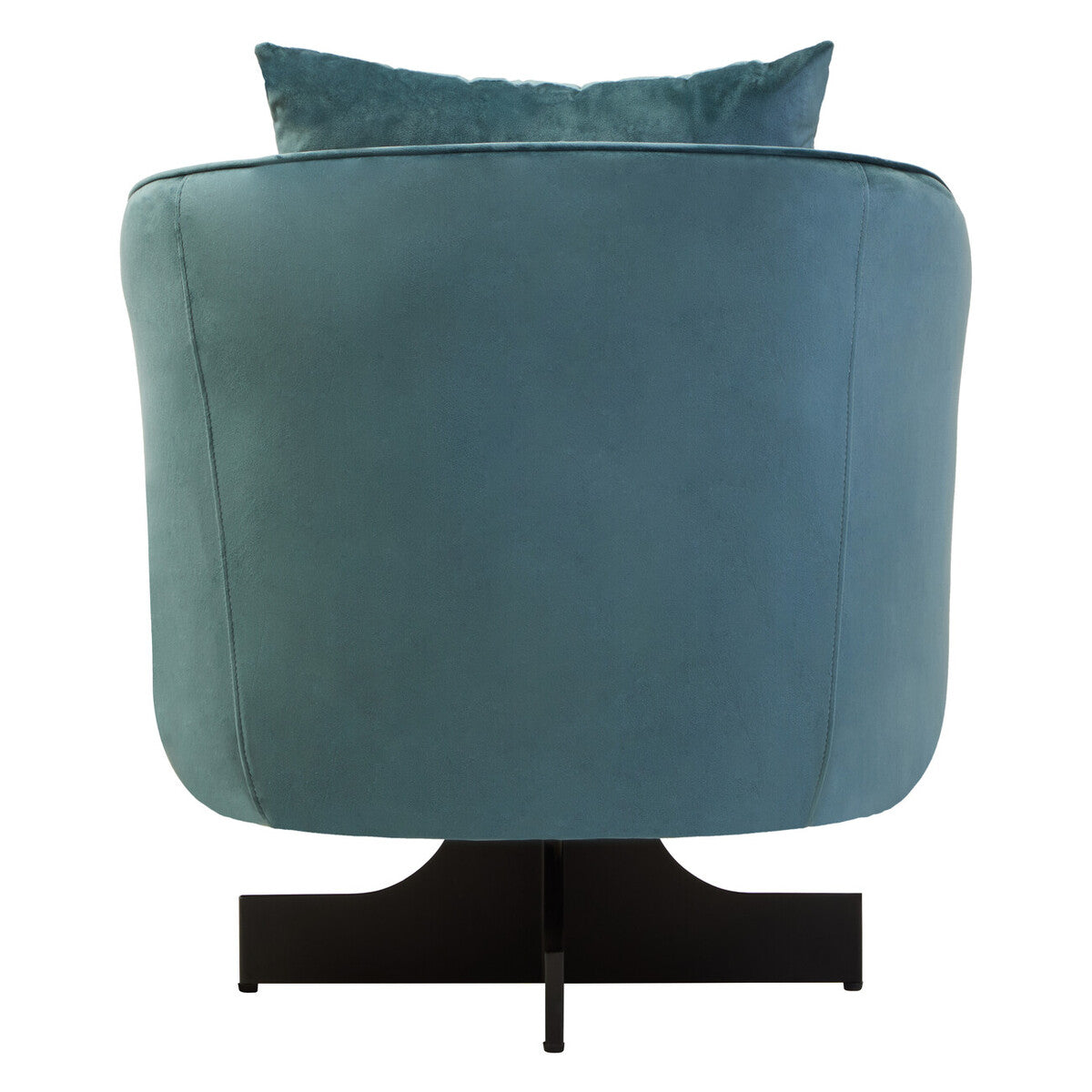 Azure Velvet Swivel Chair with Cushion
