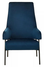 Blue Velvet High Back Chair