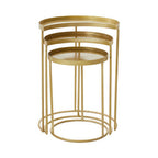 Antique Brass Finish Set of 3 Nesting Side Tables