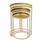 Antique Brass Finish Set of 3 Nesting Side Tables