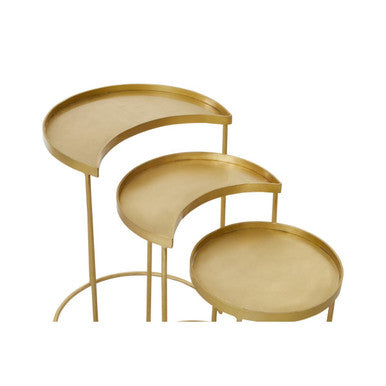 Antique Brass Finish Set of 3 Nesting Side Tables