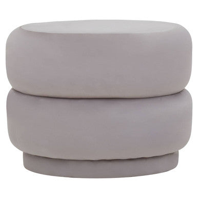 Mink Velvet Pouffe with Footrest