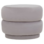 Mink Velvet Pouffe with Footrest