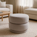 Mink Velvet Pouffe with Footrest