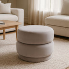 Mink Velvet Pouffe with Footrest