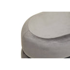 Grey Velvet Oval Pouffe with Footrest