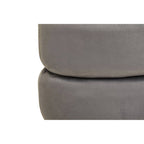 Grey Velvet Oval Pouffe with Footrest