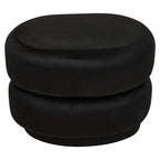 Black Velvet Pouffe with Footrest