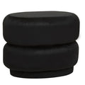 Black Velvet Pouffe with Footrest