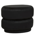 Black Velvet Pouffe with Footrest