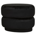 Black Velvet Pouffe with Footrest