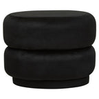 Black Velvet Pouffe with Footrest
