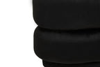 Black Velvet Pouffe with Footrest