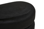 Black Velvet Pouffe with Footrest