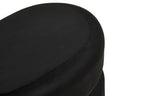 Black Velvet Pouffe with Footrest