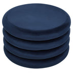 Midnight Blue Velvet Pouffe with Footrest