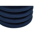 Midnight Blue Velvet Pouffe with Footrest