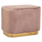 Dusty Pink Velvet Pouffe with Button Tufting