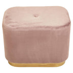 Dusty Pink Velvet Pouffe with Button Tufting