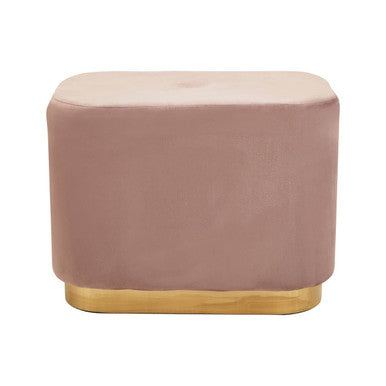 Dusty Pink Velvet Pouffe with Button Tufting