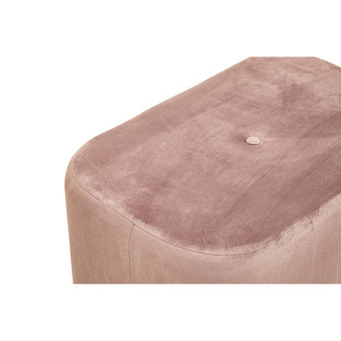 Dusty Pink Velvet Pouffe with Button Tufting