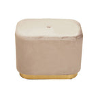 Mink Velvet Pouffe with Button Tufting