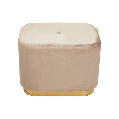Mink Velvet Pouffe with Button Tufting
