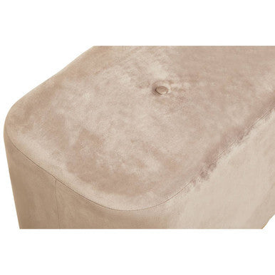 Mink Velvet Pouffe with Button Tufting
