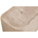 Mink Velvet Pouffe with Button Tufting