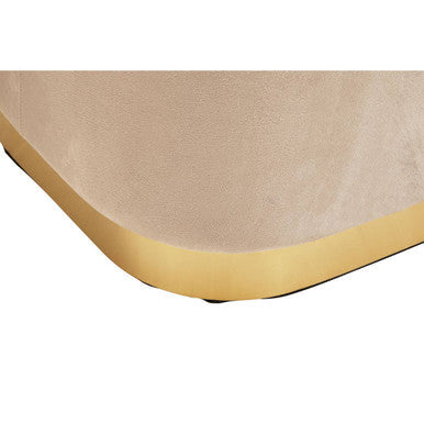Mink Velvet Pouffe with Button Tufting