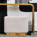 Mink Velvet Pouffe with Button Tufting