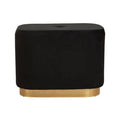 Black Velvet Pouffe with Button Tufting