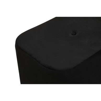 Black Velvet Pouffe with Button Tufting